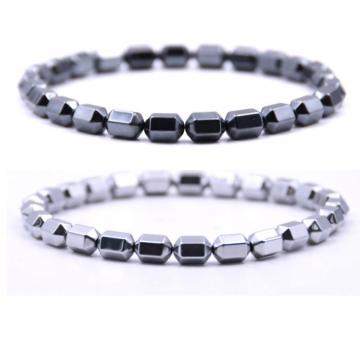 Silver Hematite 5x8MM Hexagonal Beads Bracelet