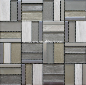 MBP5026 rustic glass stone mosaic mix tile for shower room wall decoration