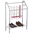 Indoor dual-purpose towel rack with shoe rack