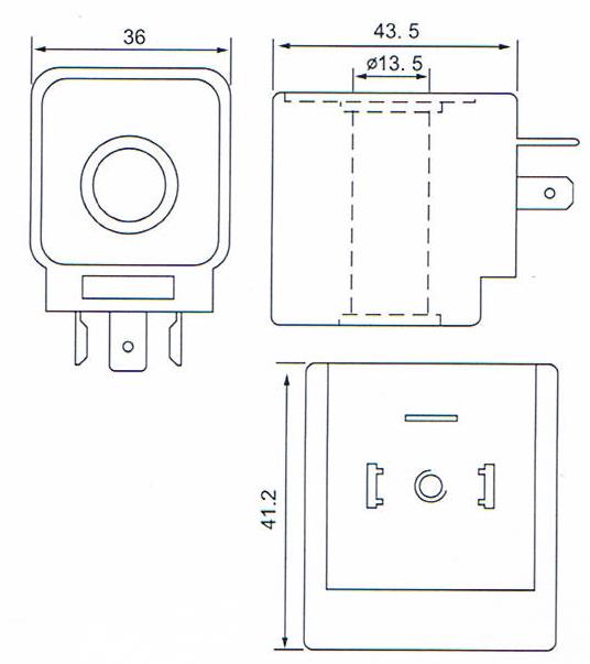 Overall dimension of AC220V/AC110V/DC24V Pulse Solenoid Valve Coils