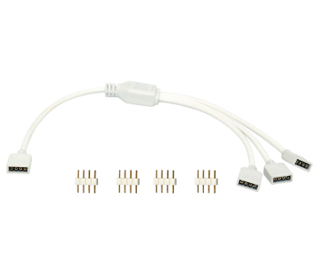 Manufacturer Female To Female 4 Pin RGB LED Connector Cable 1 to 3 for Flex 2835 5050 3535 RGB Strip Light