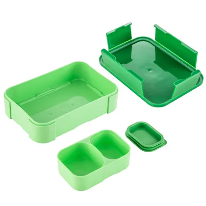 BPA-Free Reusable 3-Compartment Bento Box Meal Prep Lunch Box for Newborns and School Children