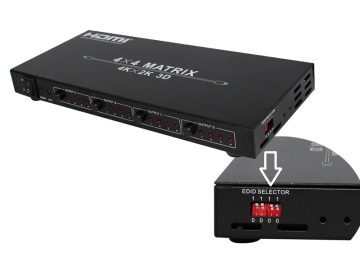 4k 4X4 HDMI 1.4V Matrix with RS232, Edid
