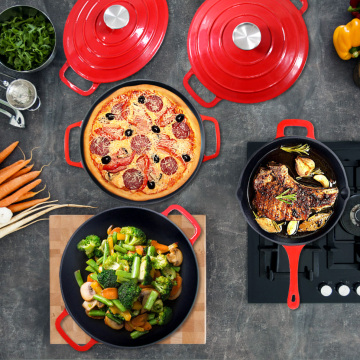 Custom Wholesale Enamel Cast Iron Cookware Set: Including Cast Iron Dutch Ovens for European Country Style