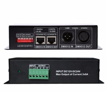 DMX 512 3 चैनल DC12V/24V DMX512 RGB एलईडी डीएमएक्स कंट्रोल लाइट्स के लिए नियंत्रक - फैक्ट्री थोक