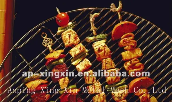 foldable round mini non-toxic 304 stainless steel bbq grill wire netting for camping