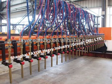 Multi-head stripe flame cutting machine for H beam