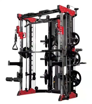 Multi Functional Fitness Equipment: Cable Crossover Smith Power Rack Squat Machine