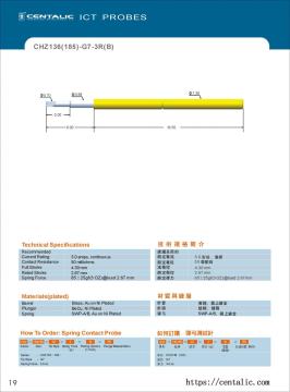 Wire Harness Probe Pogo Pin CHZ136(185) for the Tests of Automotive Industry