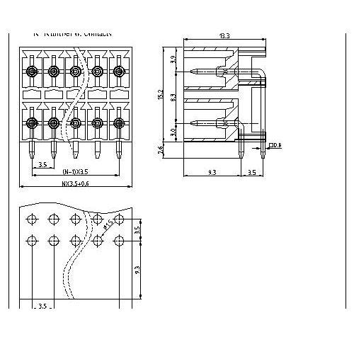 AT2500HR-3.5XXX-EFR Plug-in Terminal Block Right-Angle Pitch3.5 