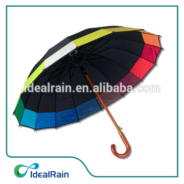 Rainbow Splice Custom Wooden Handle Umbrella
