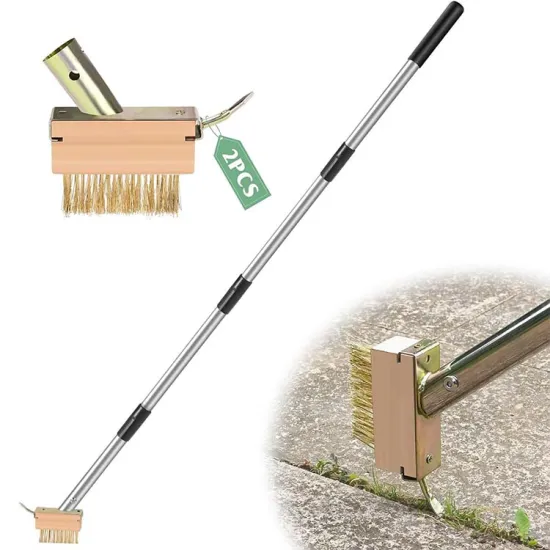 Manual Crevice Weeding Tool: Crack Weeder, Puller Tool, and Brush with Steel Handle for Effective Weed Removal