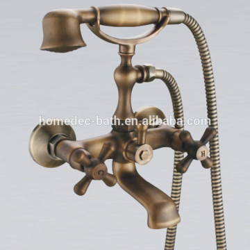 Two Handles Royal Antique Bathtub Faucet With Telephone-like Hand Shower