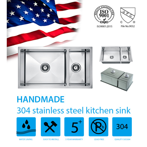 Kitchen e tebile 70/30 habeli Bowl Undermount Sink