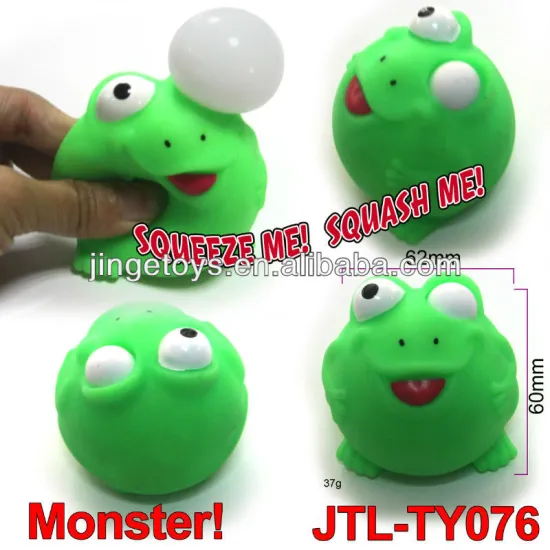 Vinyl Frog Squeeze Toy With Pop Out Eyes
