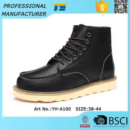 Cotton Work Wholesale Handmade Leather Boots For Men