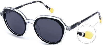 C3 Acetate Glasses Frame Transparent、Black