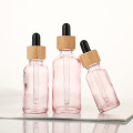 30ml/1Oz Rose Glass Essential Oil Bottles Bamboo Lids