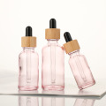 30ml/1oz Rose Glass Essimties Botles Bamboo Lids