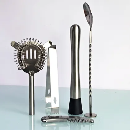 Factory Direct Customizable Stainless Steel Cocktail Shaker Barware Set