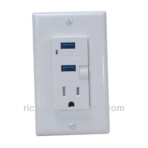 USA wall socket charger with USB UL approved