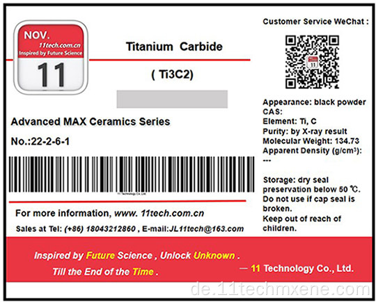 Superfine Carbid Max importiert TI3C2 Einschichtdispersion