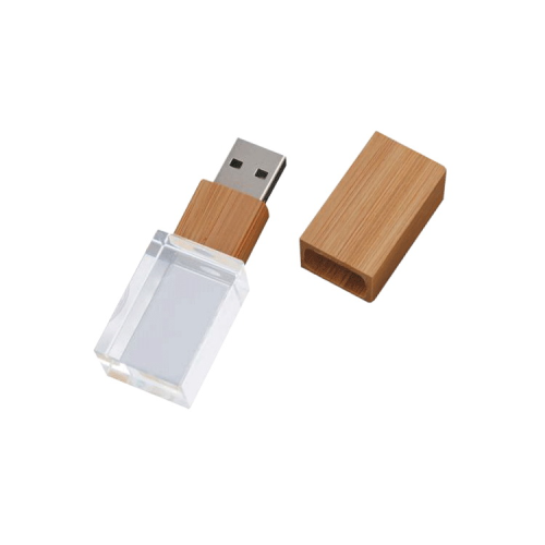 Pen drive USB transparente de madeira