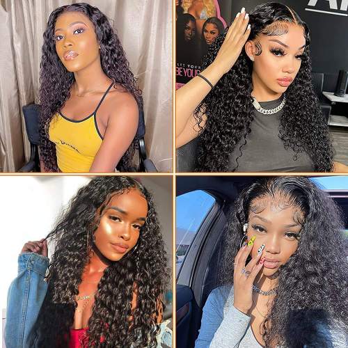 Frontal Wigs Unprocessed Unprocessed 4X4 Lace Closure Wigs Peruvian Human Hair Water Wave Remy Wig For Black Women Pre Plucked Baby Hair Factory