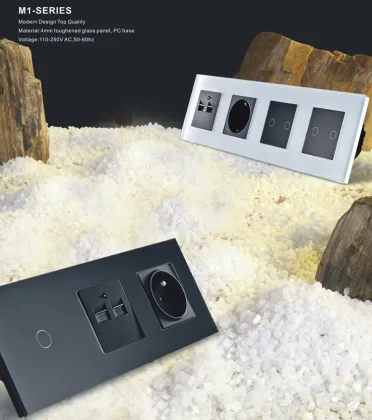 EU standard glass panel vertical switch and socket