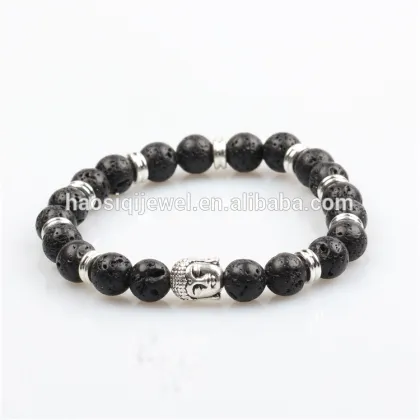 lava stone bracelet natural stone bead bracelet gold buddha bracelet for men