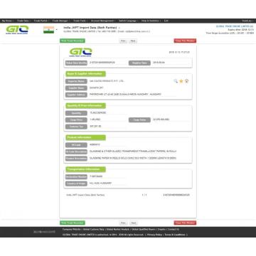 Glassine Kağıt Hindistan İçe Aktarma Veri Örneği