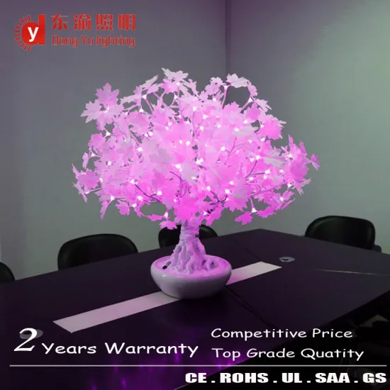 warm white lighting decorative led tree maple lights bonsai tree for table ornament with Ceramic POTS