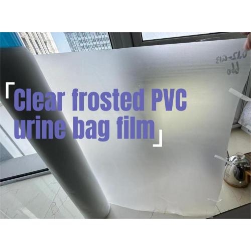 Clear frosted thermoformed PVC urine bag film