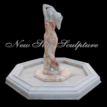 Home Decoration Sculpture Multi Colour Fountain with Statue