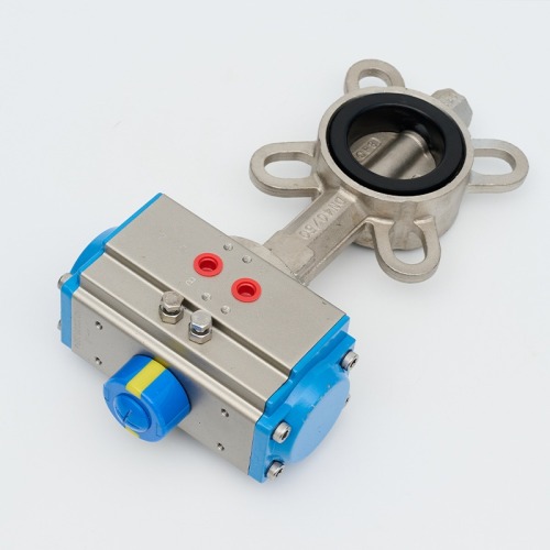 Rubber soft seal clamp type pneumatic butterfly valve