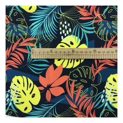 Factory Outlet Tropical Pattern Digital Printed Fuli Crepe Rayon Fabric for Clothes