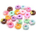 Wholesale 15mm Kawaii Bowknot Donuts Resin Decoration Craft Flatback Cabochon Simulation Food DIY Scrapbooking Phone Hair Bow