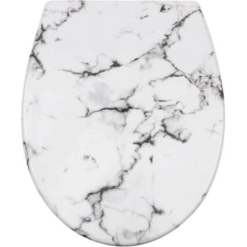 Duroplast macio de perto no estilo de mármore branco e branco