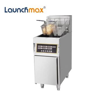 Electric Chicken and Meat Deep Fryer with 10L Capacity, Vertical Single Tank, Double Baskets, and Thermostat Control