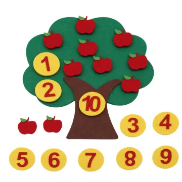 Montessori Math Toy Apple Trees Teach kids development Intelligence Kindergarten Diy Weave Cloth Early Learning Education Toy