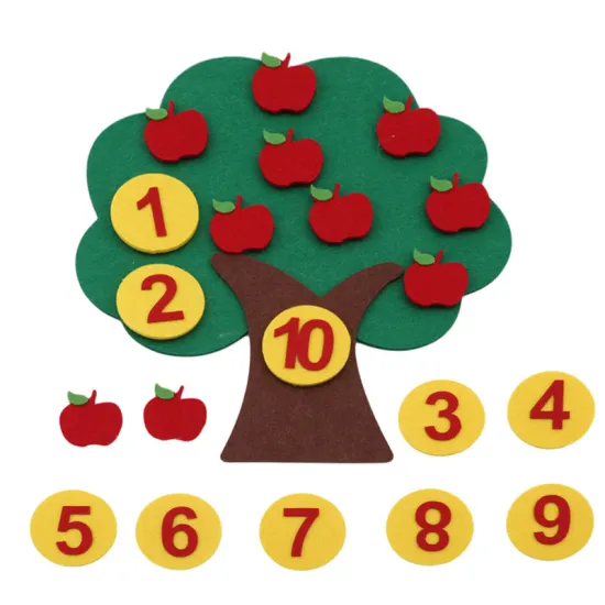 Montessori Math Toy Apple Trees Teach kids development Intelligence Kindergarten Diy Weave Cloth Early Learning Education Toy