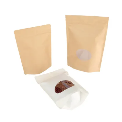 Flower Vegetable Kraft Paper Standing Packaging For Seeds