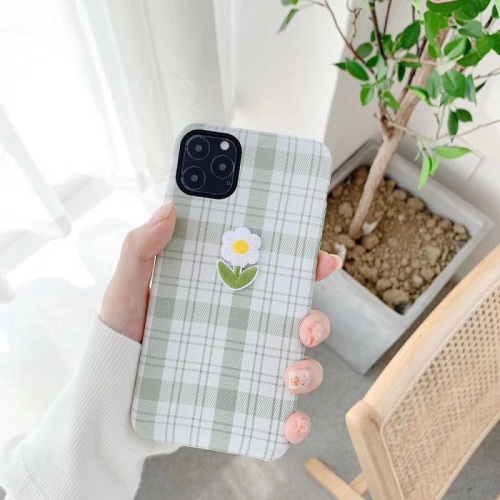 Fashion 3D Bunga Relief Kain Bordir Ponsel Case