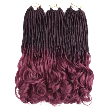 22 Inch Long Straight Goddess Locs With Curly Ends for Black Women Synthetic Goddess Faux Locs Crochet Braiding Hair Extensions
