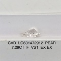 CVD သစ်တော်သီးဖြတ်စိန် 7.29ct FRS1 အလွန်အစွမ်းထက်တဲ့ပိုလန်