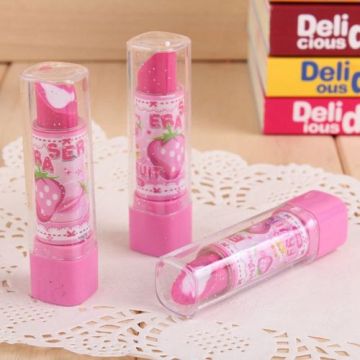 Lovely Novelty Lipstick Rubber Pencil Eraser Office Stationery Gift Toy Hot