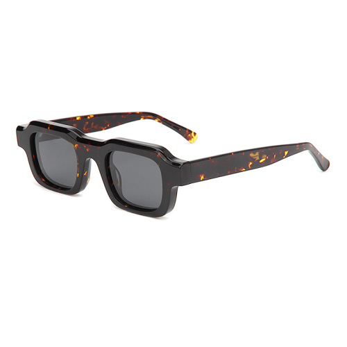 Thick Frame 90s Street Style Retro Square Sunglasses,Cellulose Acetate,Tac Lenses,Double-Rivet Hinge