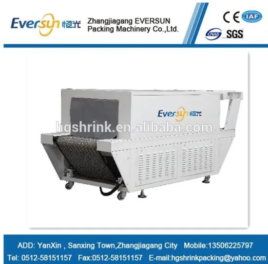 Stainless Steel Chain Conveyor type film heat Shrink Tunnel