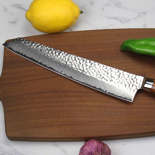 profissional de 9,5 polegadas faca damasco santoku