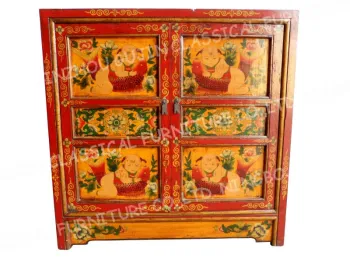 Antique Tibetan Reproduction Chinese Wooden Cabinet